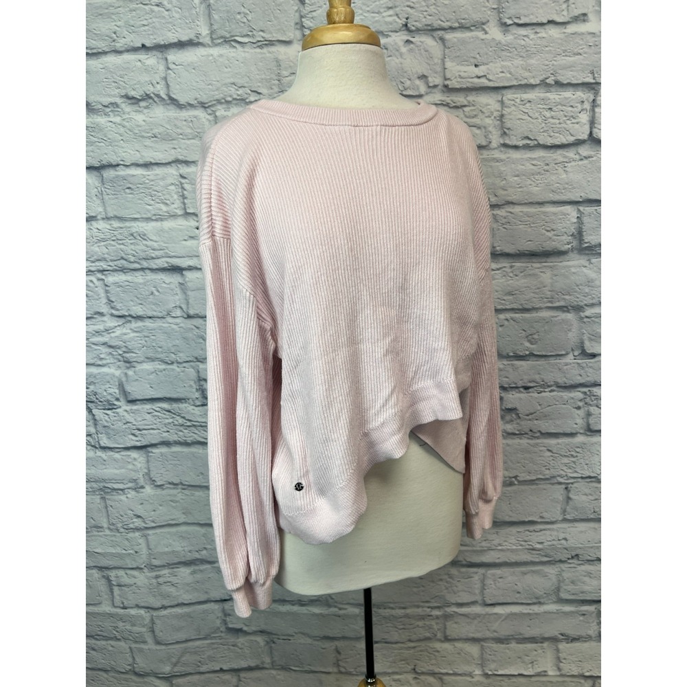 LuLuLemon Convertible Pullover‎ Sweater Pink Cotton Blend Full Sleeves SZ XL